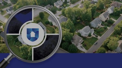 ResCap logo atop an overhead drone shot of a neighborhood